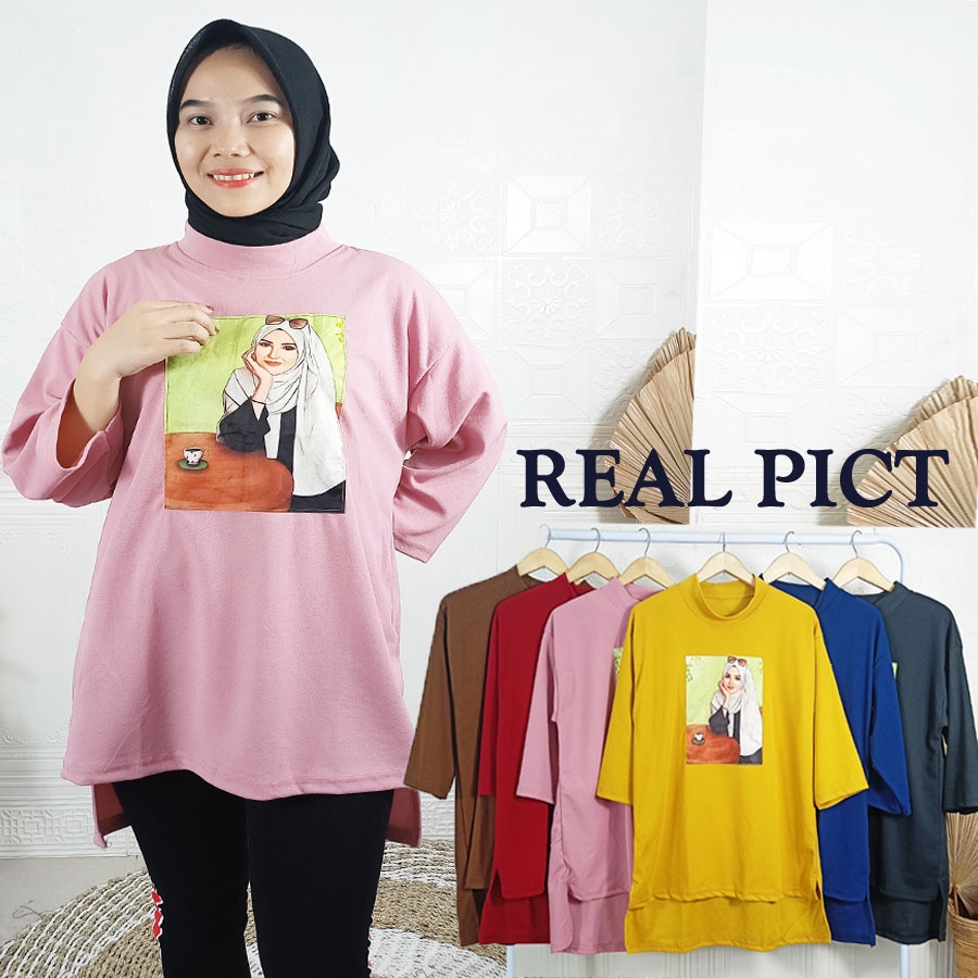 ATASAN OVERSIZE WANITA CANTIK BERHIJAB TUNIK BLOUSE CARLINA