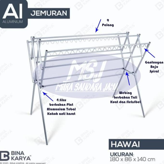 ~~~] Jemuran Baju Aluminium Asli Bina Karya type Hawai
