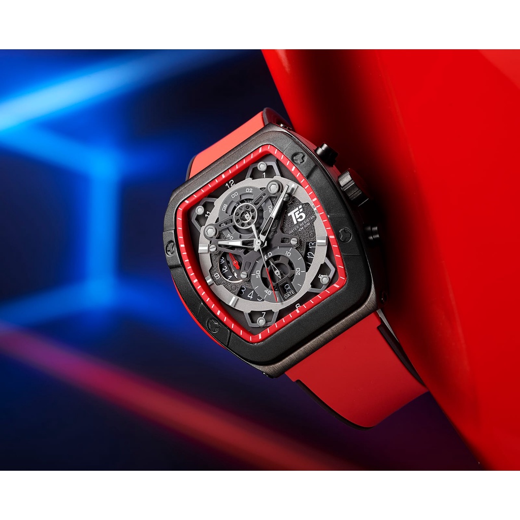 T5 H3857G KARET TERBARU original chronograph bergaransi free tin box dan tas