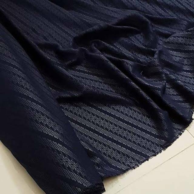 BARU Kain abaya kain gamis lexus polos dan emboss motif warna biru gelap navy dongker Midnight blue