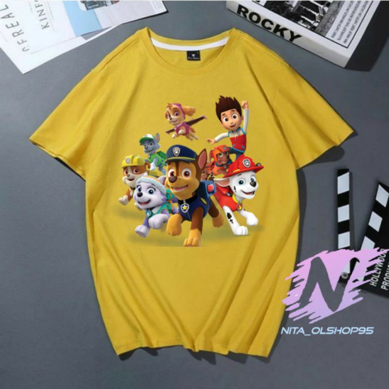 kaos pawpatrol baju kaos anak PAWPATROL animasi