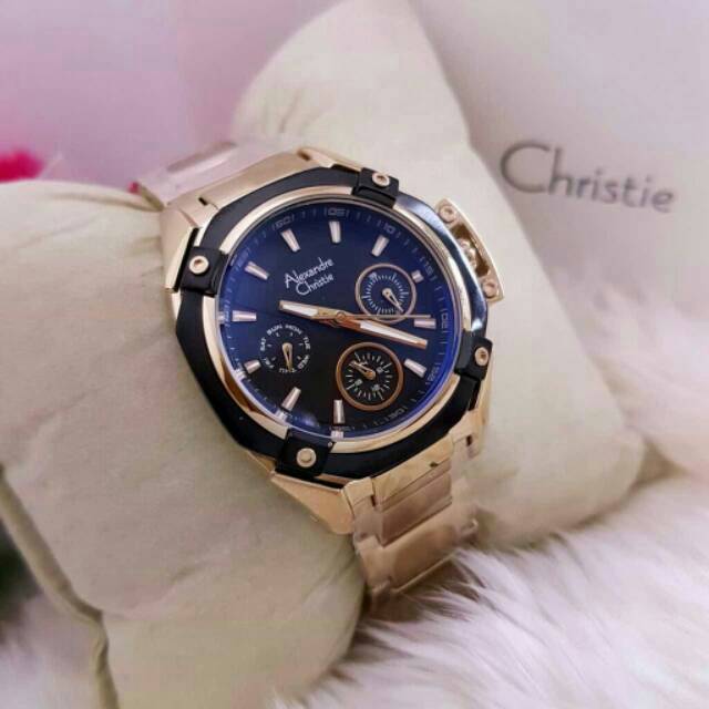 Alexandre Christie AC 6225 MC Wanita Rose Gold Black