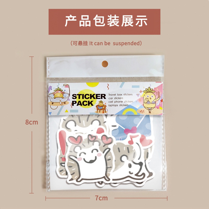 Kartun landak stiker lucu hewan kecil kasus epoxy Jurnal bahan Cangkir air tangan Buku stiker Xiao Z