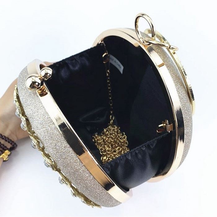 MV_Marvelouz MV7012101 tas Pesta Bulat Elegant (Ada Kotak,Tali Rantai) wanita import terbaru