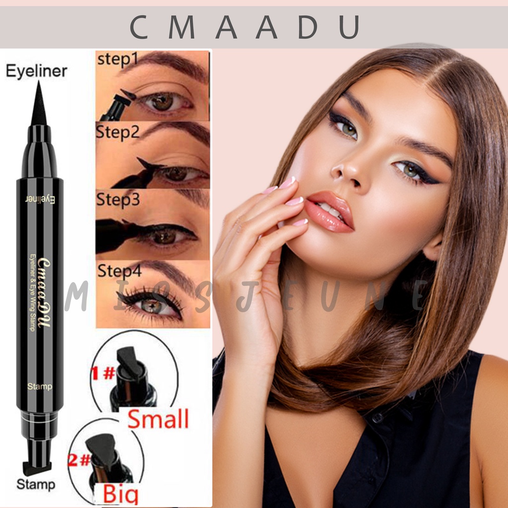 Bisa COD CMAADU Eyeliner Stamp 100% Original 2 Sisi Cepat Kering Sexy Warna Hitam