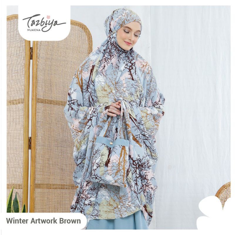 Winter Artwork Brown/mukena katun rayon/mukena tazkia cantik mukena tazbia