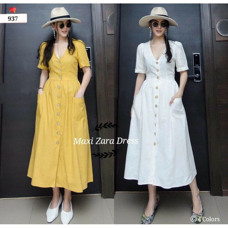 Korean Maxi Dress (Dress Panjang Casual Gamis) Dress Putih