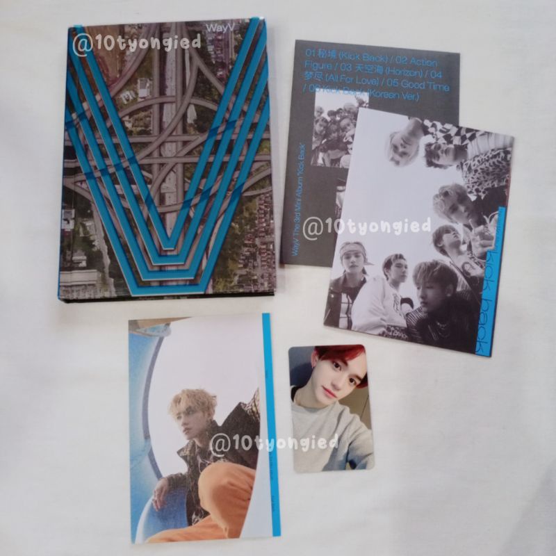 album wayv kick back stranger ver + photocard lucas + postcard xiaojun