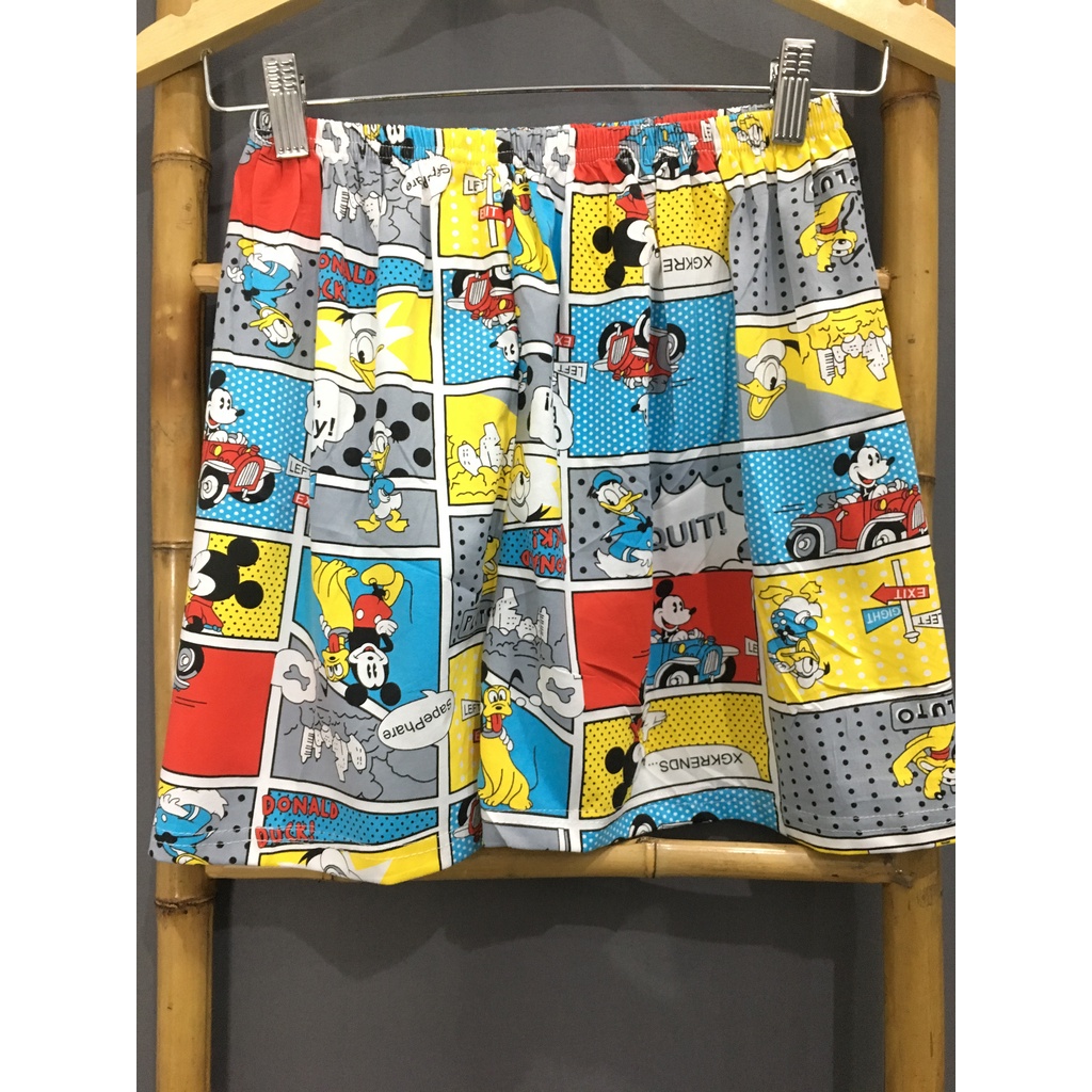 Setelan Piyama Hotpants Pendek Micky Hitam