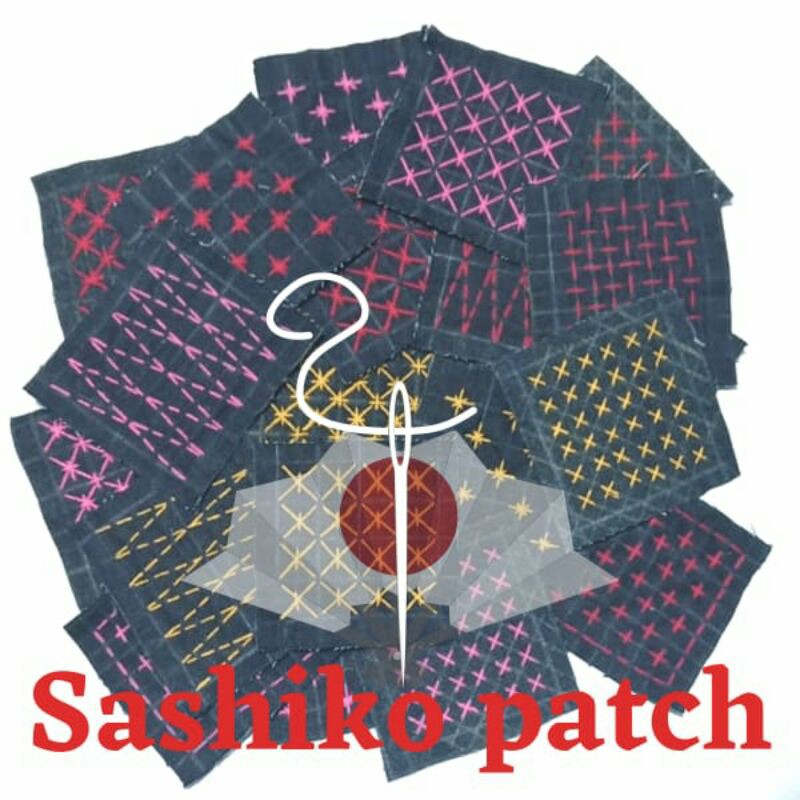 Patch sashiko emblem denim