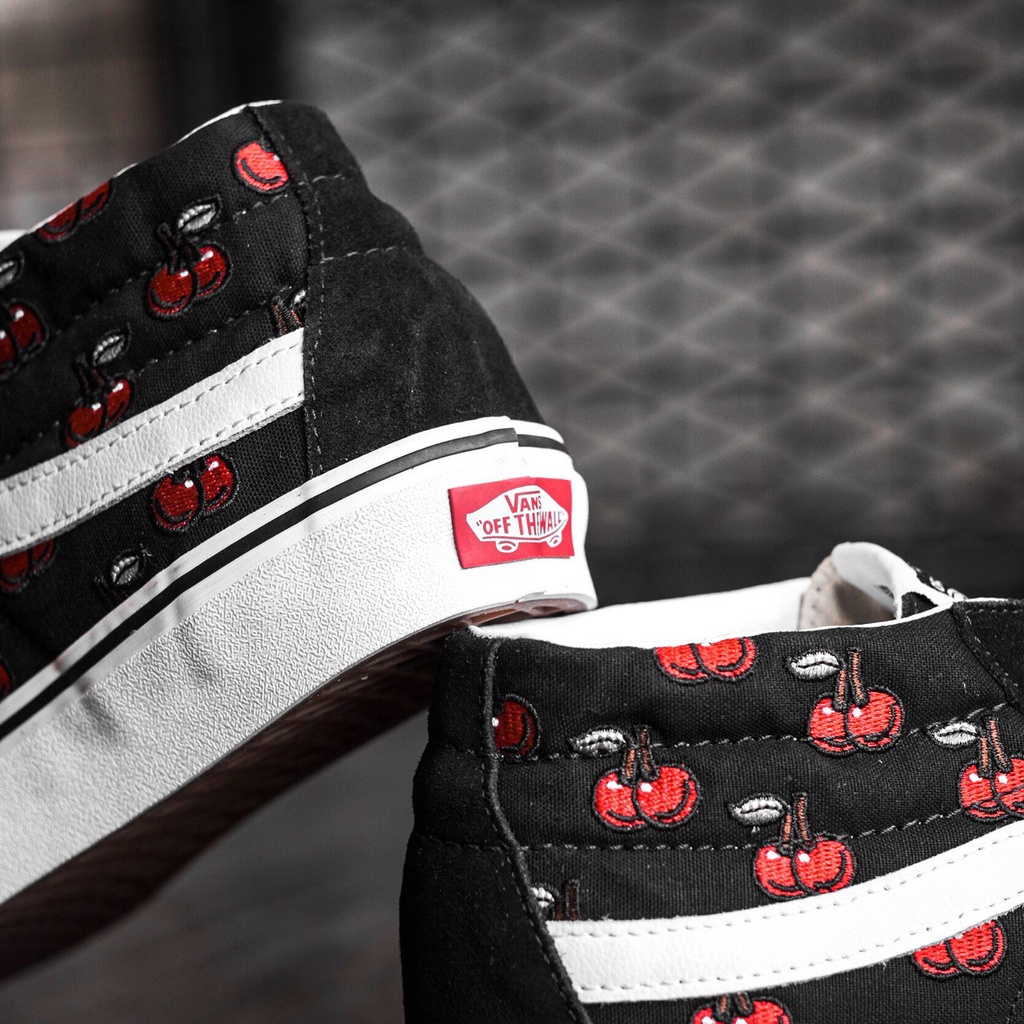 VANS SK8-MID CHERRIES BLACK/WHITE ORIGINAL 100%