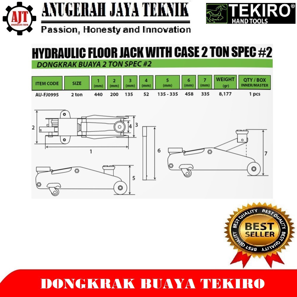 TEKIRO DONGKRAK BUAYA 2 TON