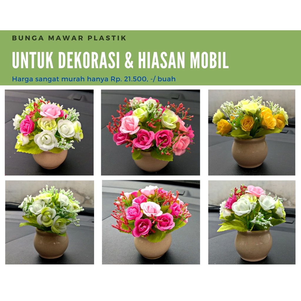 Bunga Mawar Plastik Pajangan Dashboard Mobil , Bunga Mawar Plastik Hasan Dashboard Mobil , Bunga Maw