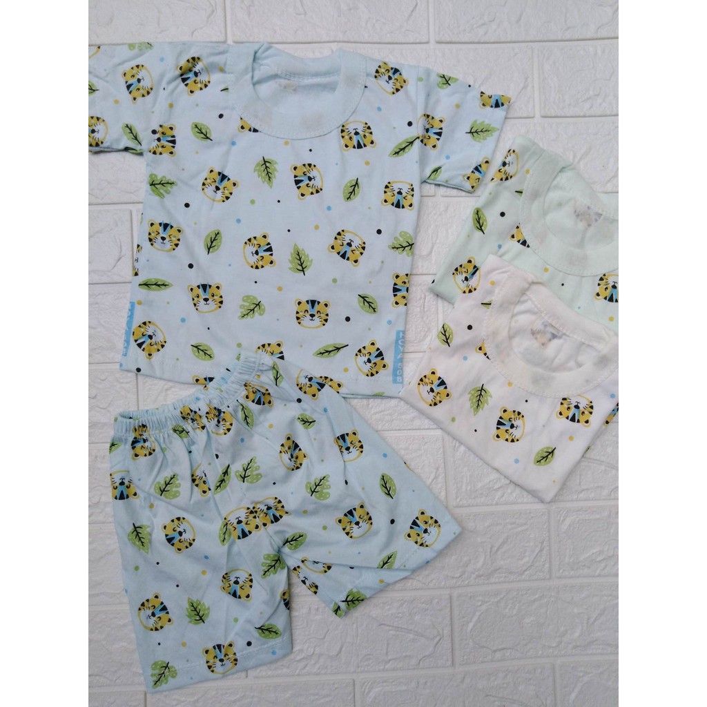 Baju Bayi Setelan Pendek HOYA508 Bahan Katun Motif Ukuran All Size