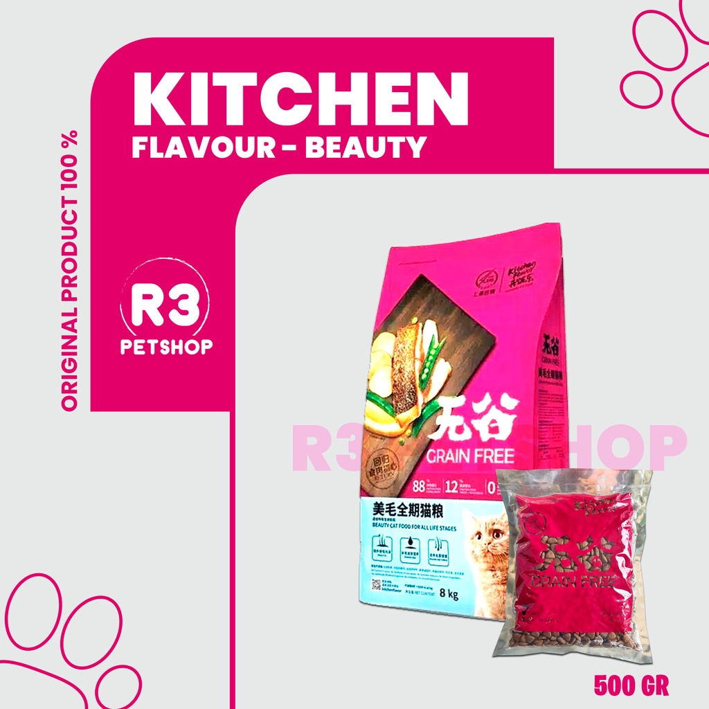 Makanan Kucing kering Premium KITCHEN FLAVOR All Variant 500 gr