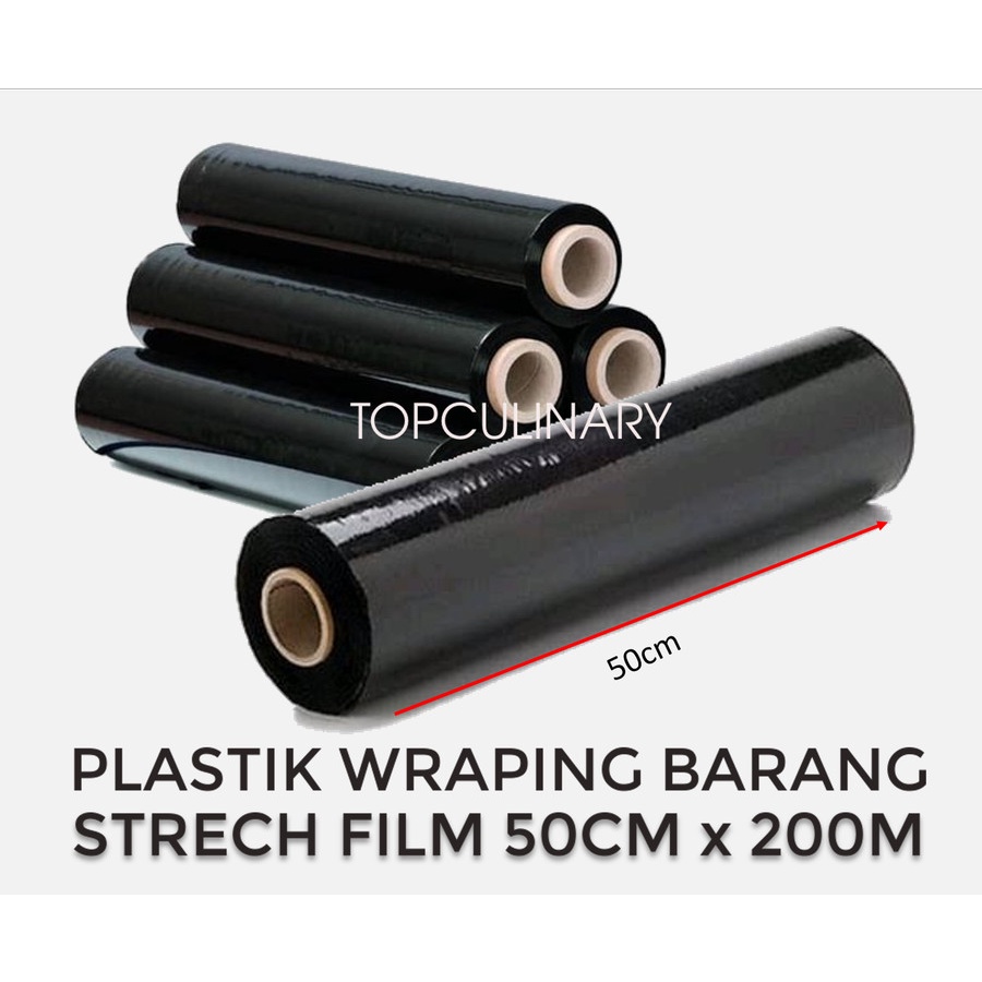 

PLASTIK WRAPING BARANG HITAM STRECH FILM 50CM X 200METER TERMURAH