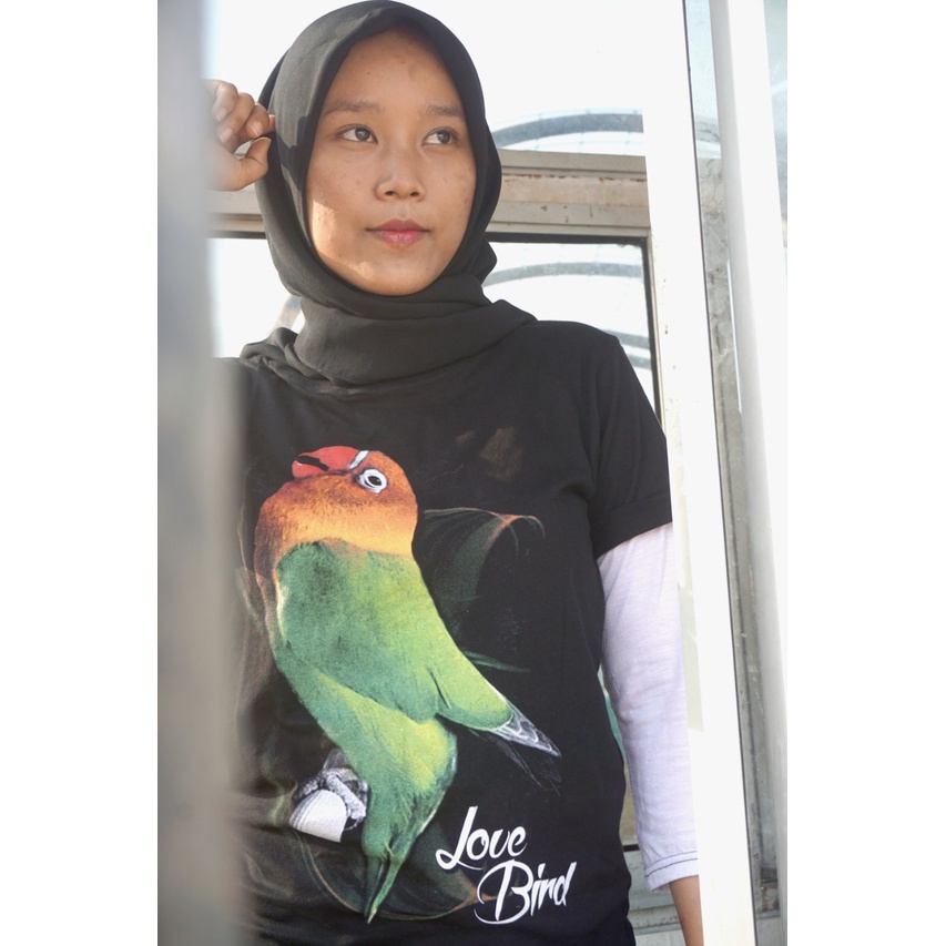 kaos burung lovebird LB-07 kaos desain burung kaos pria gambar burung baju kaos lovebird