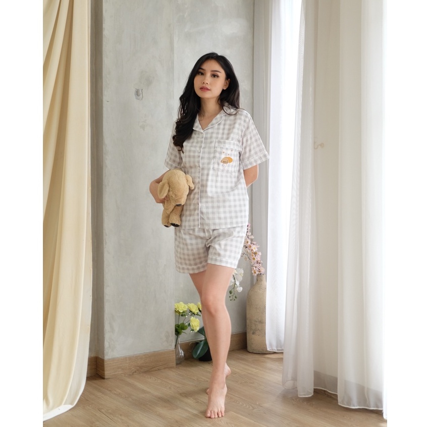 Bordir Pajamas - Atasan Celana Baju Tidur Setelan Wanita