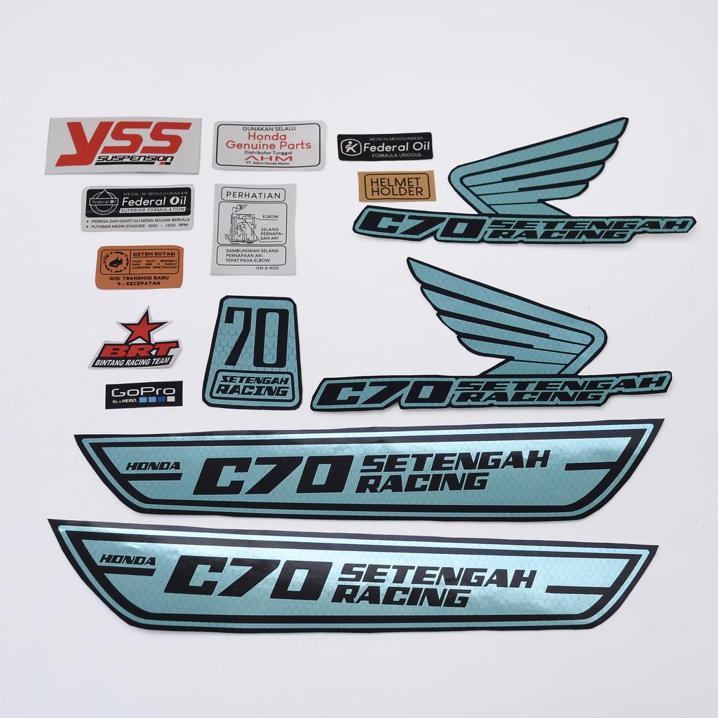 STICKER DECAL HONDA C70 SETENGAH RACING