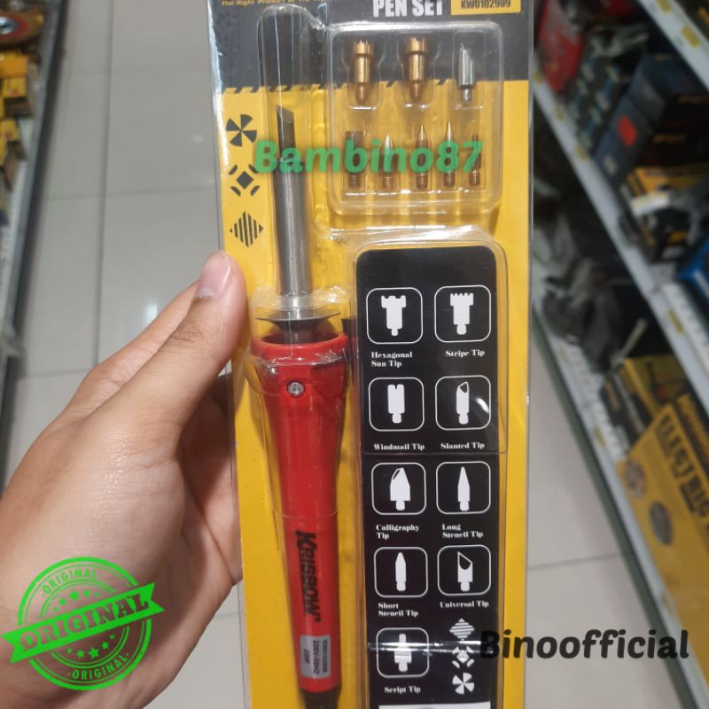 Krisbow Solder Ukir Set Wood Burning Pen / Solder Listrik / Solder untuk Kerajinan Ukir Hemat Listri