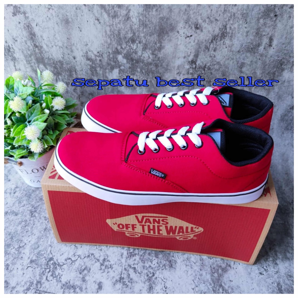 Siap Kirim Sepatu Sekolah Vans Era Authentic California Merah Pria Wanita Murah COD