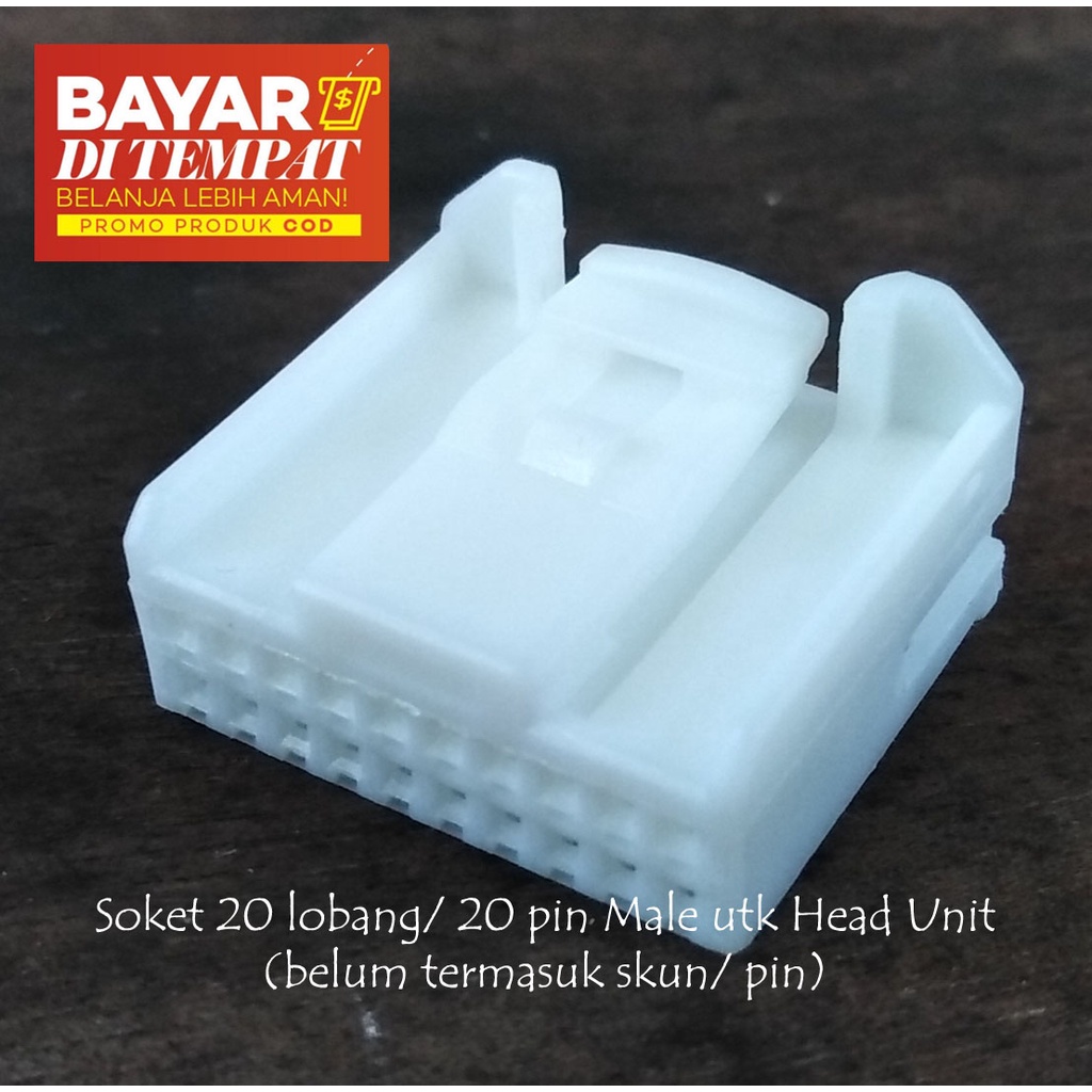 Soket Male 20 Lubang/ 20 Pin utk HU Bawaan Toyota