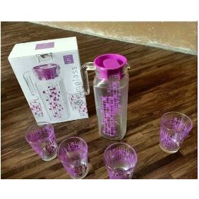 Teko Set Kim Glass 5pcs 1pitcher 4gelas Sesuai Gambar