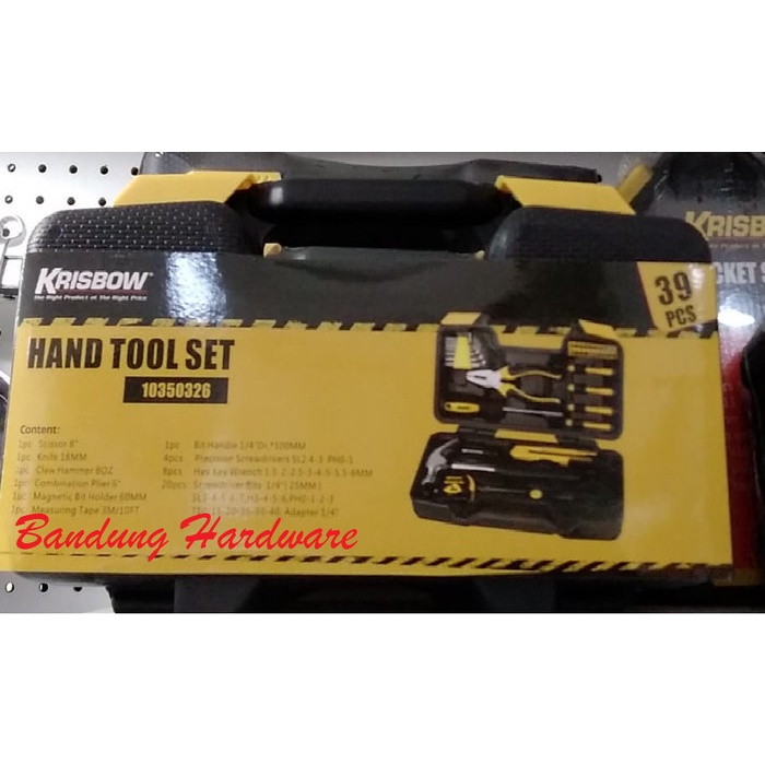 KRISBOW TOOL SET PERKAKAS MEKANIK 39 PCS PERALATAN MEKANIK TOOL KIT MS17