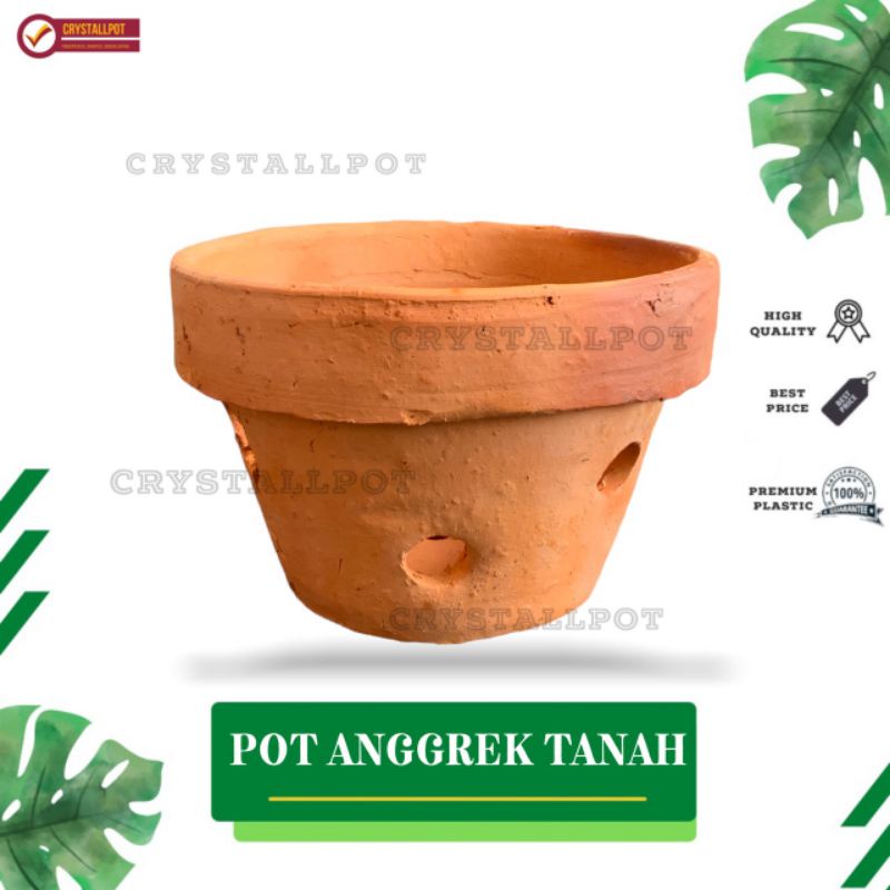 pot bunga tanaman anggrek tanah liat terracotta - POT ANGGREK TANAH