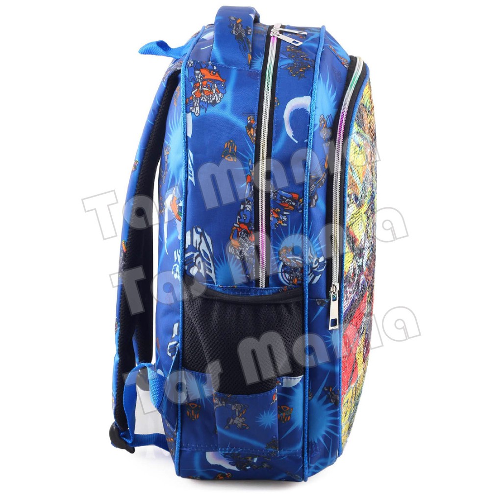 Tas Ransel USAP Anak Laki - Laki AVENGERS &amp; TRANSFORMERS - Tas Ransel Model Usap / Swipe + Botol