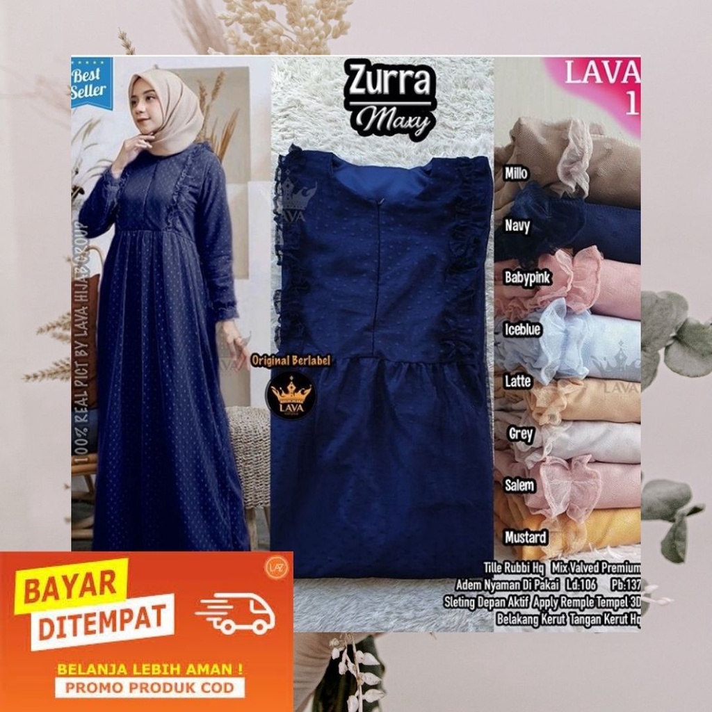 ZURRA MAXY GAMIS TILE POLKADOT GAMIS BRUKLAT PREMIUM TERLARIS GAMIS KONDANGAN KEKINIAN READY JUMBO