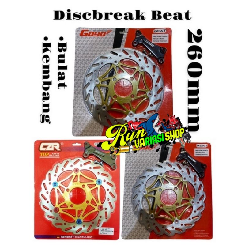 Piringan Cakram GOYO CZR Beat 260mm Discbrake Besar Bulat Kembang Besi Floting CNC