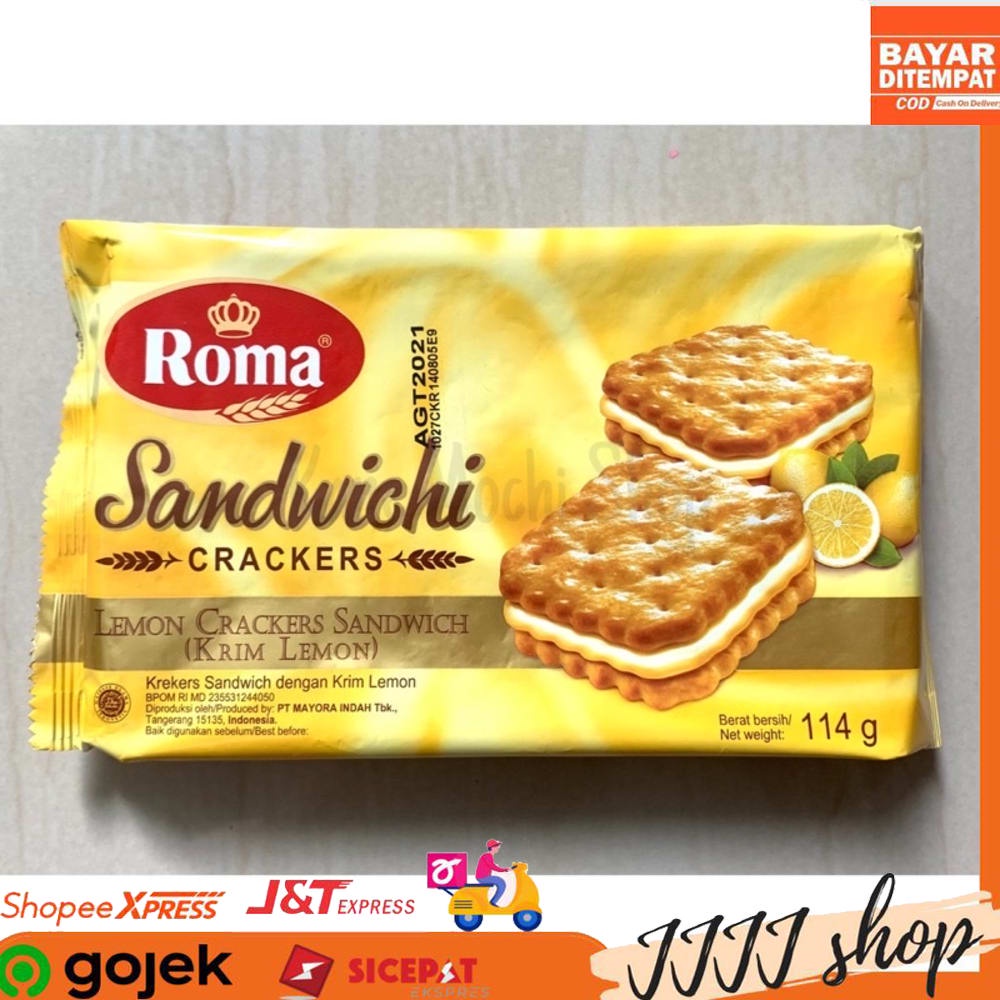 

Roma Sandwich Crackers Biskuit Rasa Lemon 114gr