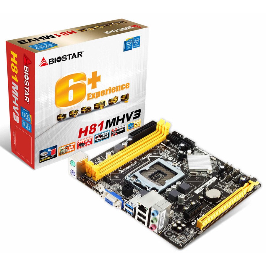 Biostar Motherboard H81MHV3 - Socket 1150 LGA LGA1150 h81m HV3