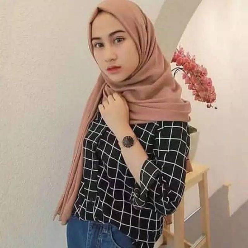 KEMEJA TUNIK KOTAK || KEMEJA KOTAK WANITA KULIAH / KERJA / HARIAN  DIRUMAH / KEMEJA KOTA SIZE L