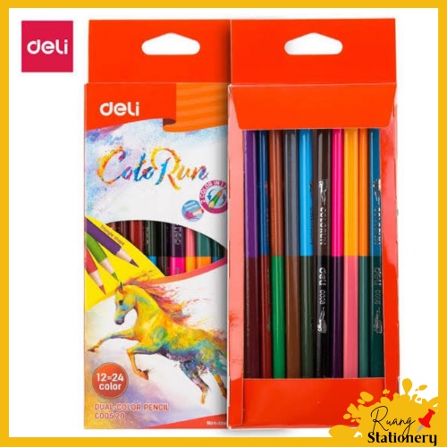 

DELI Pensil Warna Bolak Balik EC00520 24 Warna [1 Set]