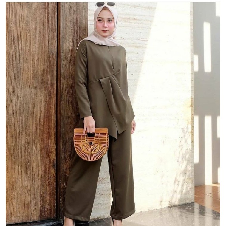 LANINA SET/setelan wanita/blouse+semi kulot/setelan termurah/terlaris