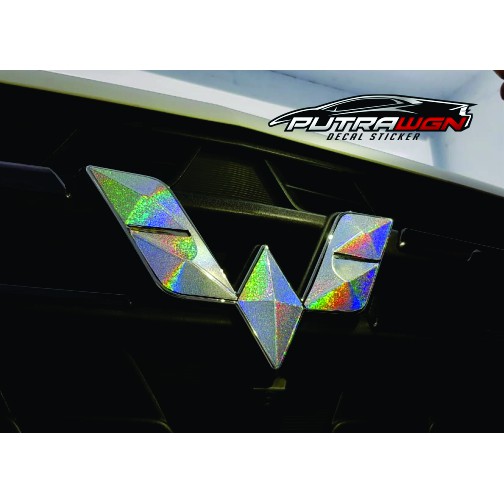 STIKER LOGO WULING GALAXY HOLOGRAPICH SILVER WULING ALMAZ