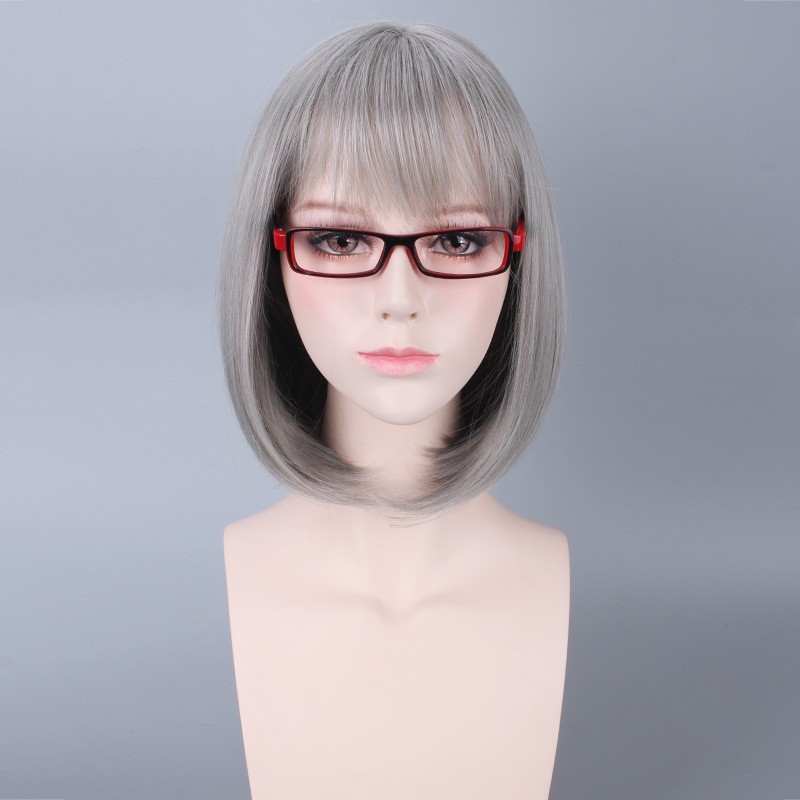 LOL-103 wig daily lolita rambut palsu cosplay wanita gray silver