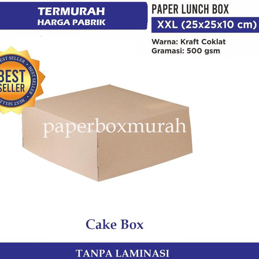 

New B16K5 MIN. ORDER 100 PCS! KRAFT PAPER BOX / PAPER BOX MAKANAN/ CAKE BOX 25 X 25 X 10 CM