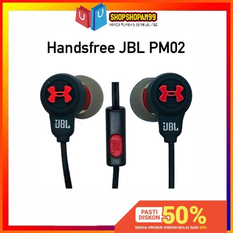 Headset Earphone JBL PM-02 Stereo -Handsfree Hf JBL PM-02 Stereo Bass - S99