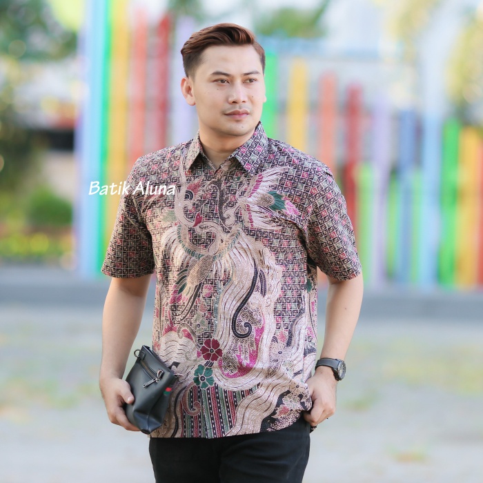 Baju Batik Pria Lengan Pendek Dan Panjang Premium Modern Terbaru Lapis Furing Original Reguler Kemeja Batik Pria Batik Wanita Couple Hem Batik Pria Premium Modern Seragam Kantor/Kerja FASHION BATIK ALUNA