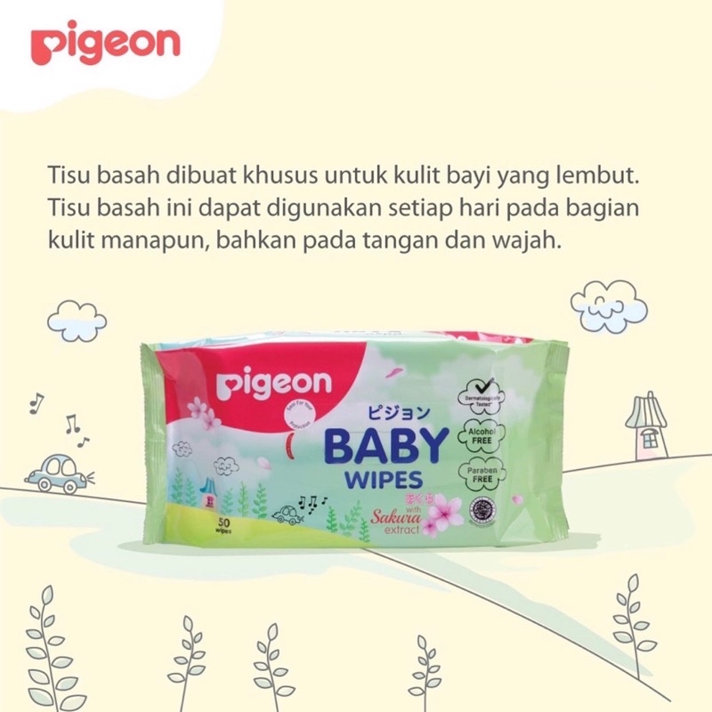 pigeon baby wipes sakura 50s