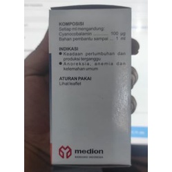 INJEKVIT B12 Vitamin b12 100ml Medion - Vitamin B12 untuk hewan ternak sapi kambing kuda domba kerbau babi