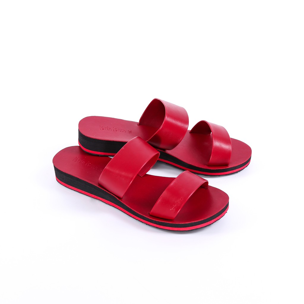 ( LINEA ) Sandal Wanita Slip On Teplek Tali Nyaman ISRIN ISRAN-Merah