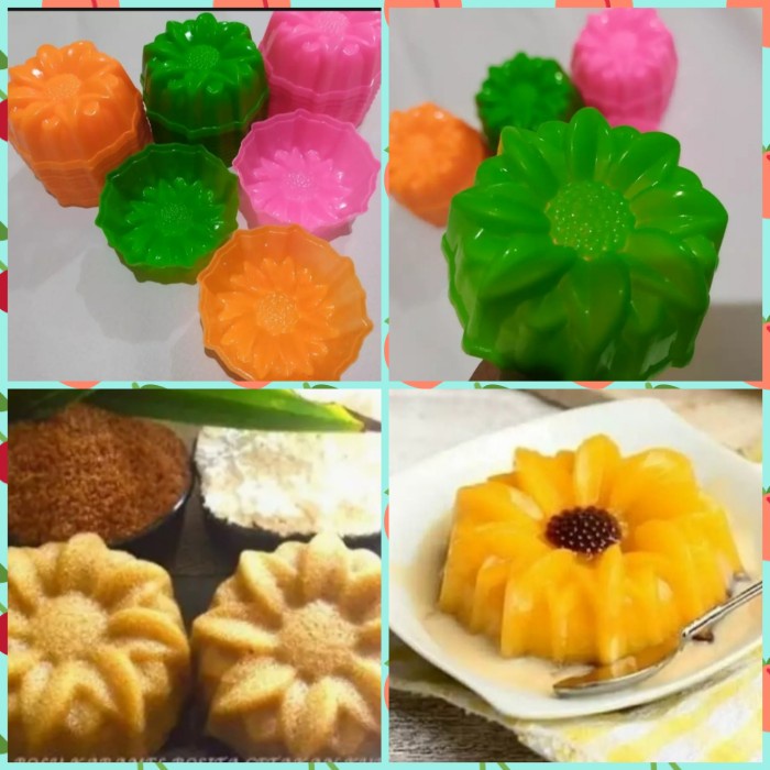 Cetakan Kue Putu Ayu / Pudding / Apem motif Bunga Matahari Harga/6 pcs