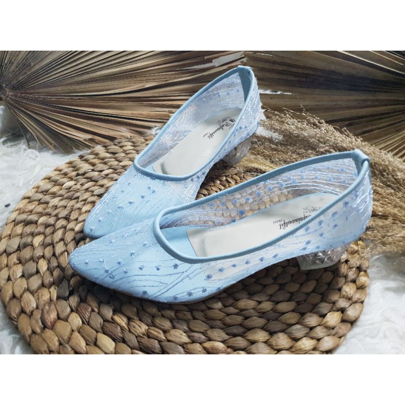 sepatu wedding baby blue wanita cantik sepatu wanita