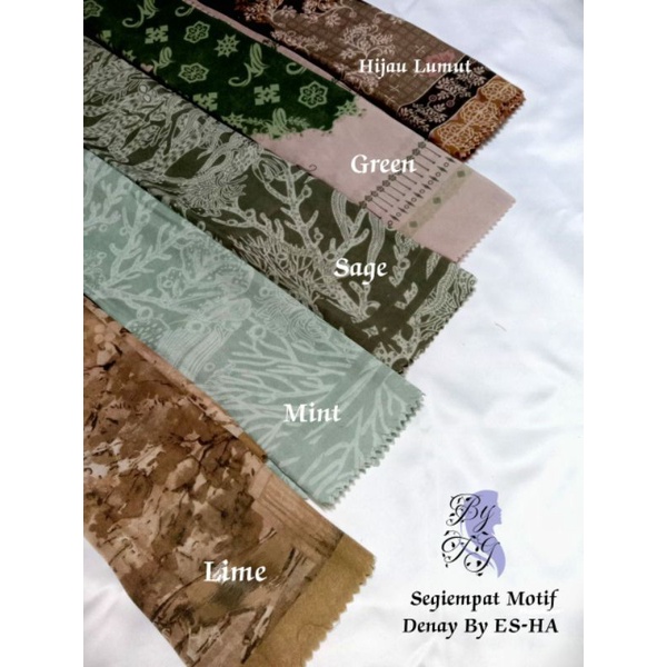 Hijab Segi Empat Motif By ES-HA / Denay / Segiempat Voal / Hijab Motif