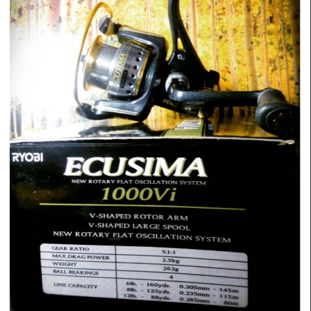 Reel ryobi ecusima 1000vi designed and engineered in japan