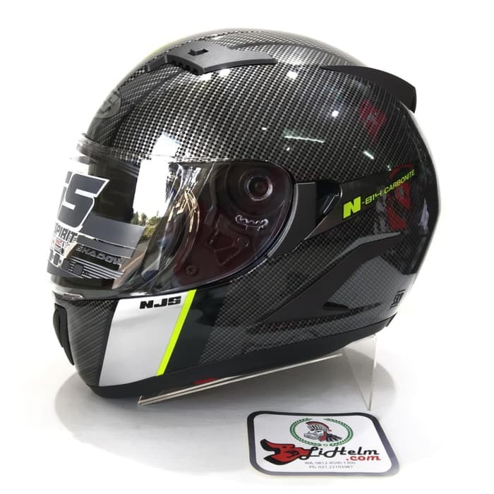 Helm NJS SHADOW N-814 R Black Yellow - Helm Full Face Double Visor